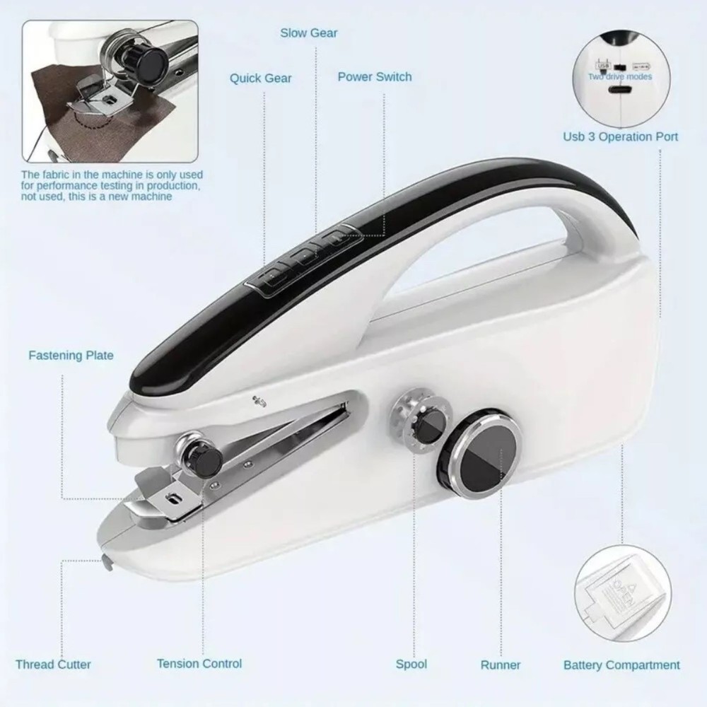 1 Set Compact Sewing Machine W/Complete Accessory Kit For Effortless Start-Up