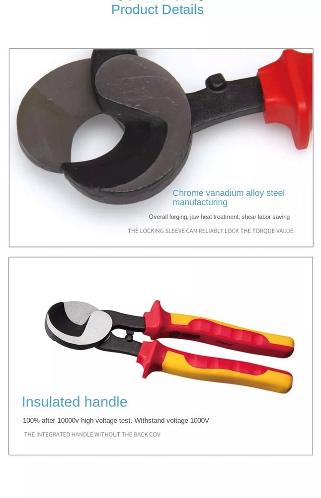 Bicolour Insulated Cable Pliers Scissors Cable Scissors Disconnecting Pliers