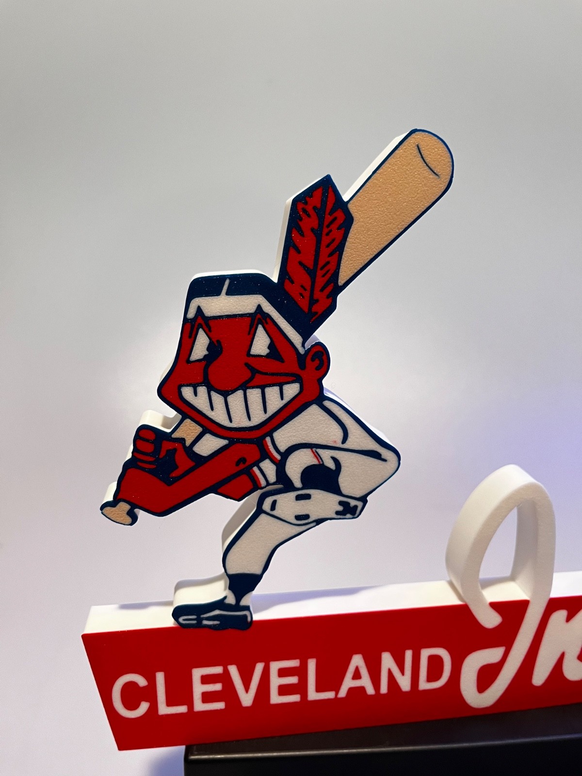 Larger 3D printed Cleveland Indians Chief Wahoo Municipal Stadium Gate D Sign