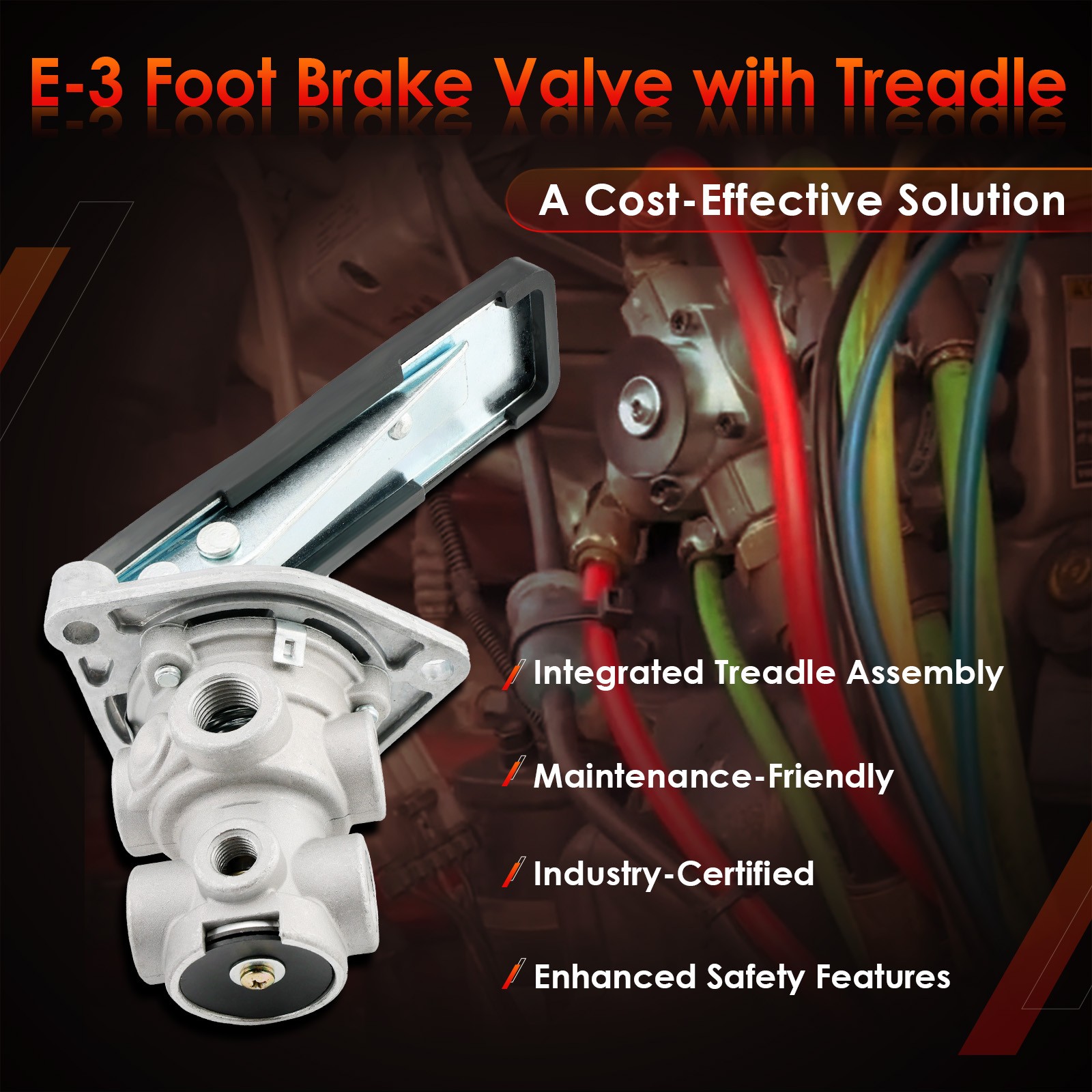 E-3 E3 Single Circuit Foot Brake Control Valve For Haldex Bendix 277863 KN22100