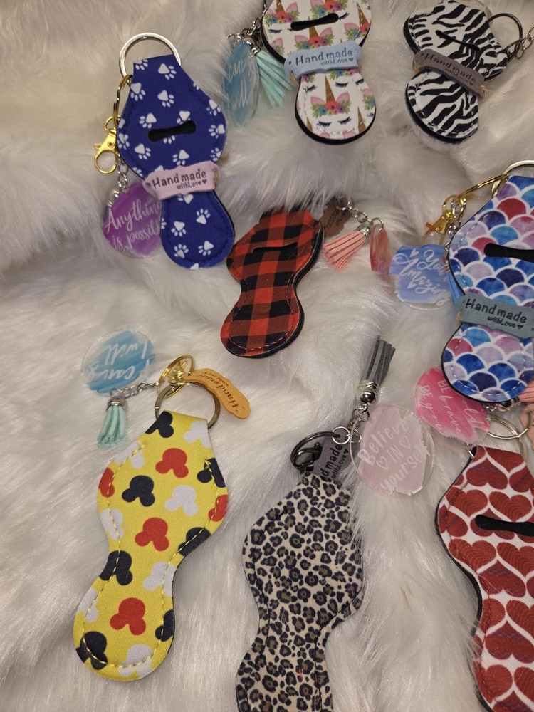 Assorted Handmade Lip Balm Holder Keychains
