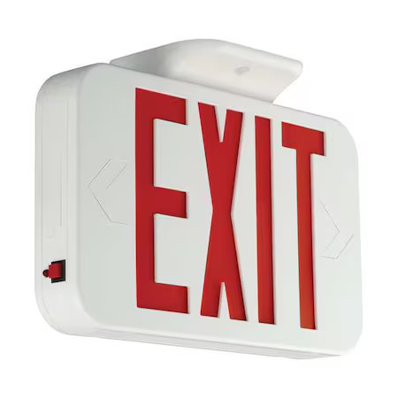Compass Ccrgrc Led Lighted Exit Sign, White, 1 Face(S), Led, Ceiling; Back