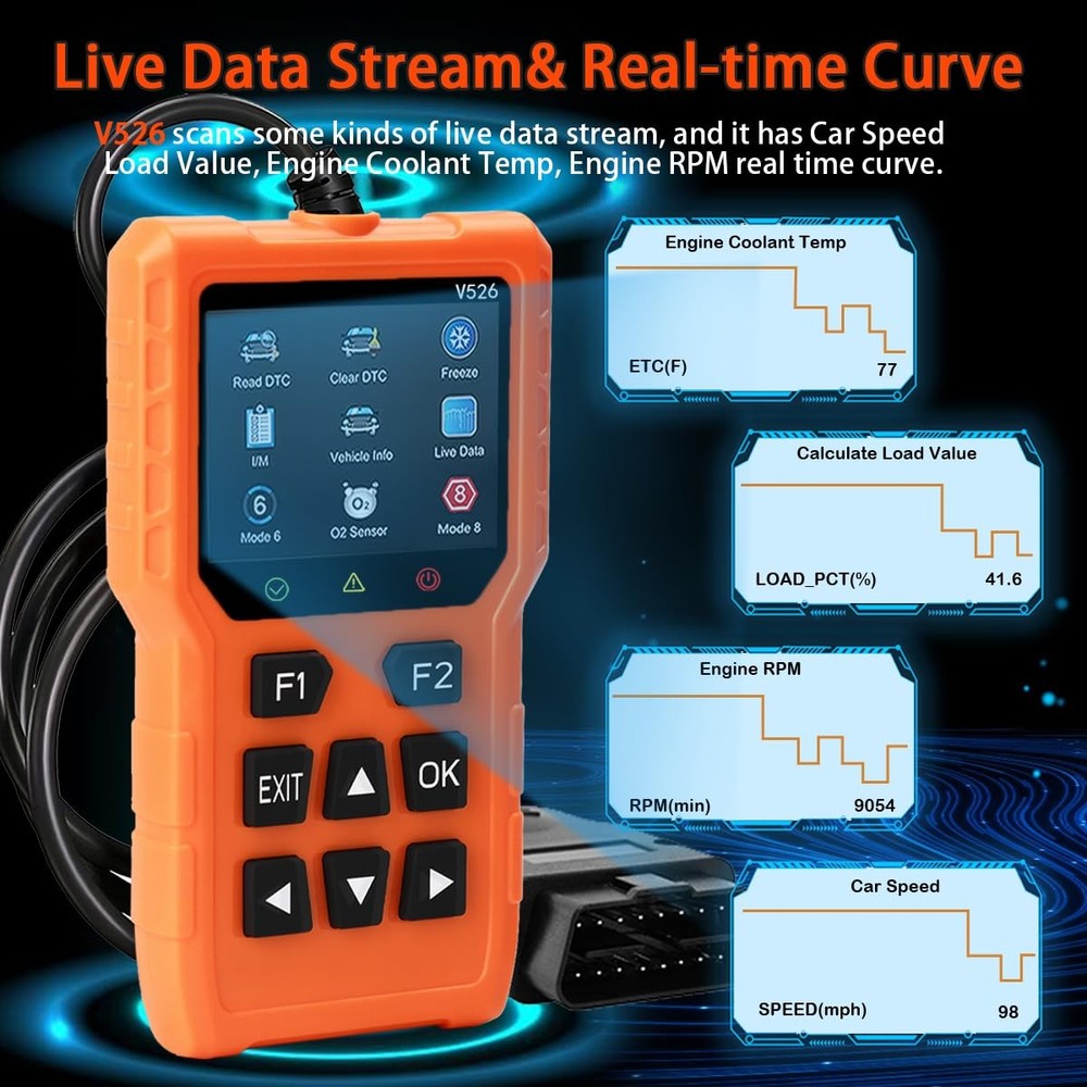 V526 OBD2 Scanner Diagnostic Tool Engine Light Fault Code Reader Since 1996