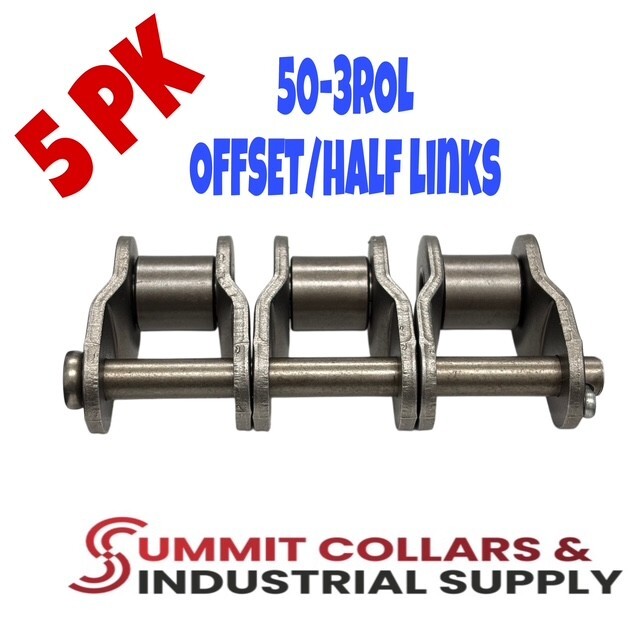 #50-3 Triple Strand Roller Chain Offset Links - 5 Pack