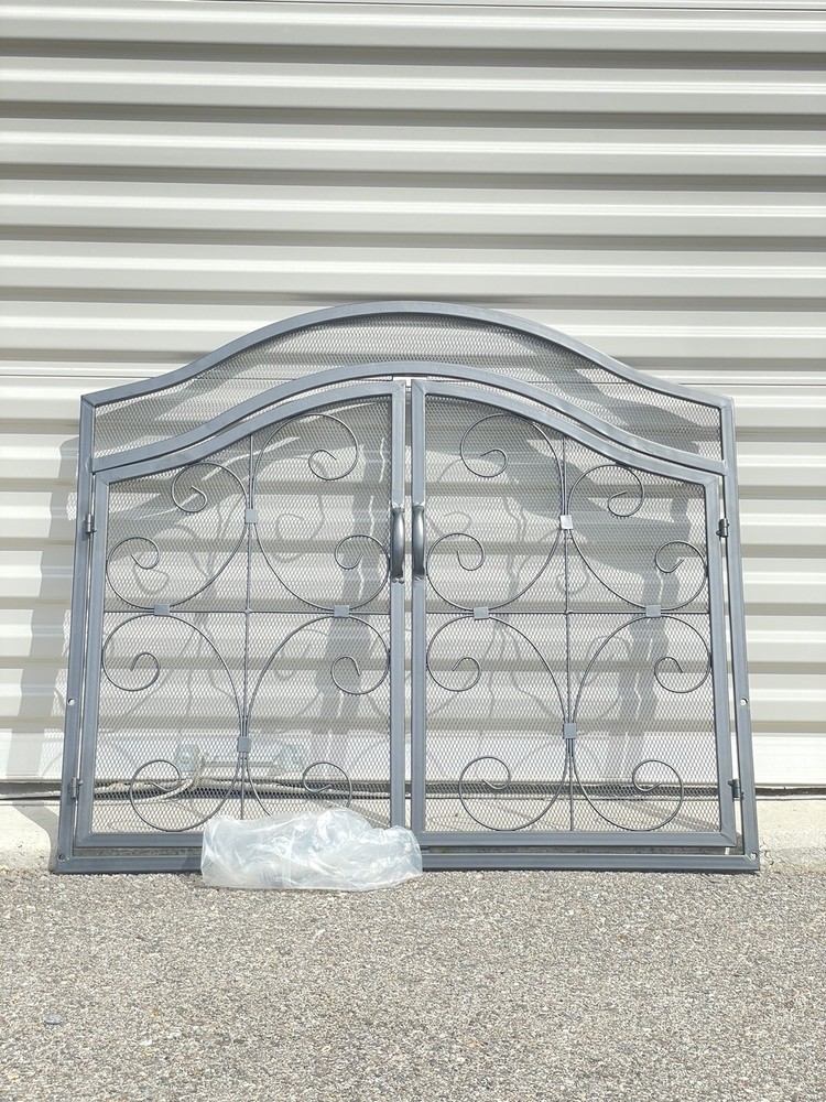 fireplace screen black