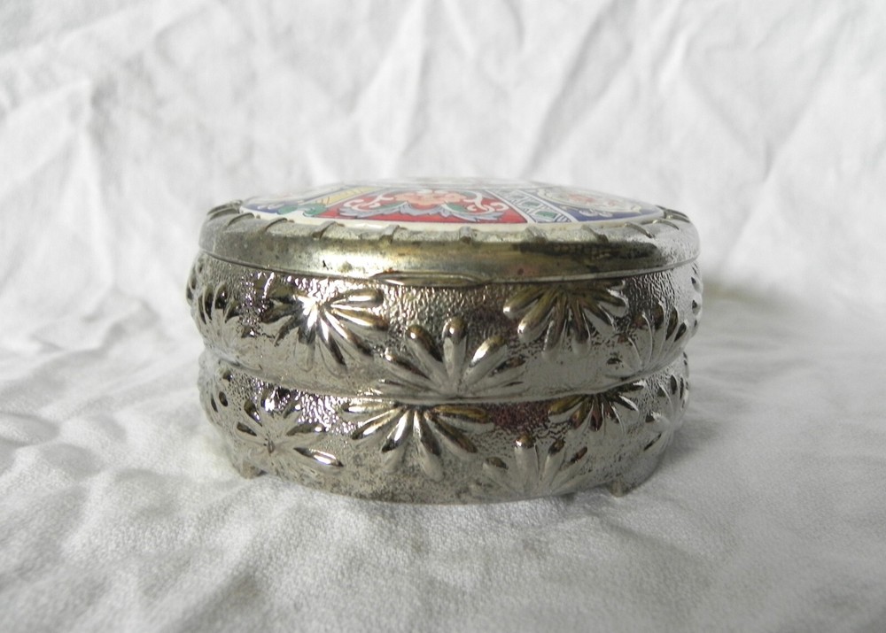 FB Rogers JEWELRY TRINKET BOX Silver Plate With Red Felt Lining