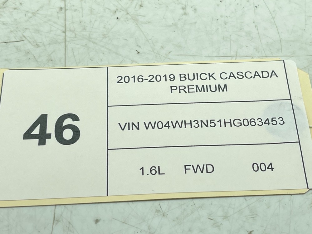 16-19 BUICK CASCADA Front View Camera 42399435 OEM
