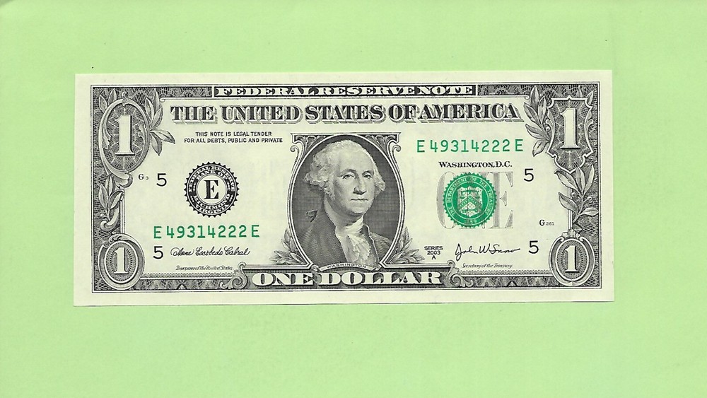 2003A ..UNCIRC $1  E 4931 4222 E .... 2003A $1  E-E     NICE NOTE         FRN