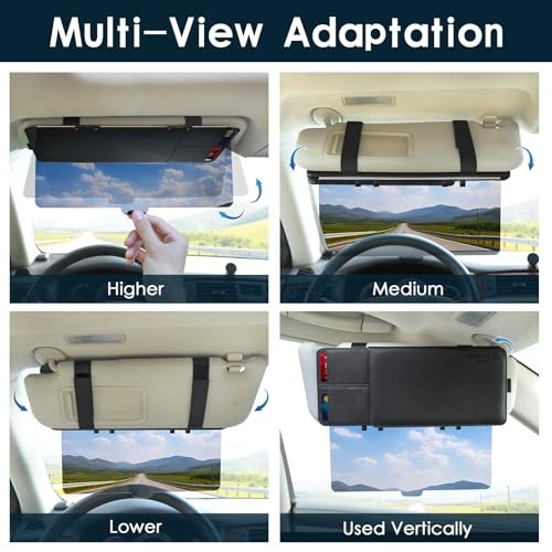 Sun Visor Extender for Car with Registration Holder, Adjustable Car Visor