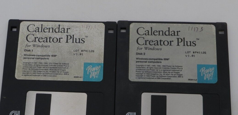3.5" Floppy Disk Calendar Creator Plus for Windows V1.01 computer discs