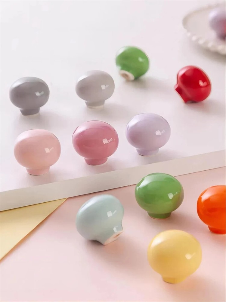 MFYS Colorful Ceramic Cabinet Knobs Candy Ball Knob Nursery Room Drawer pull