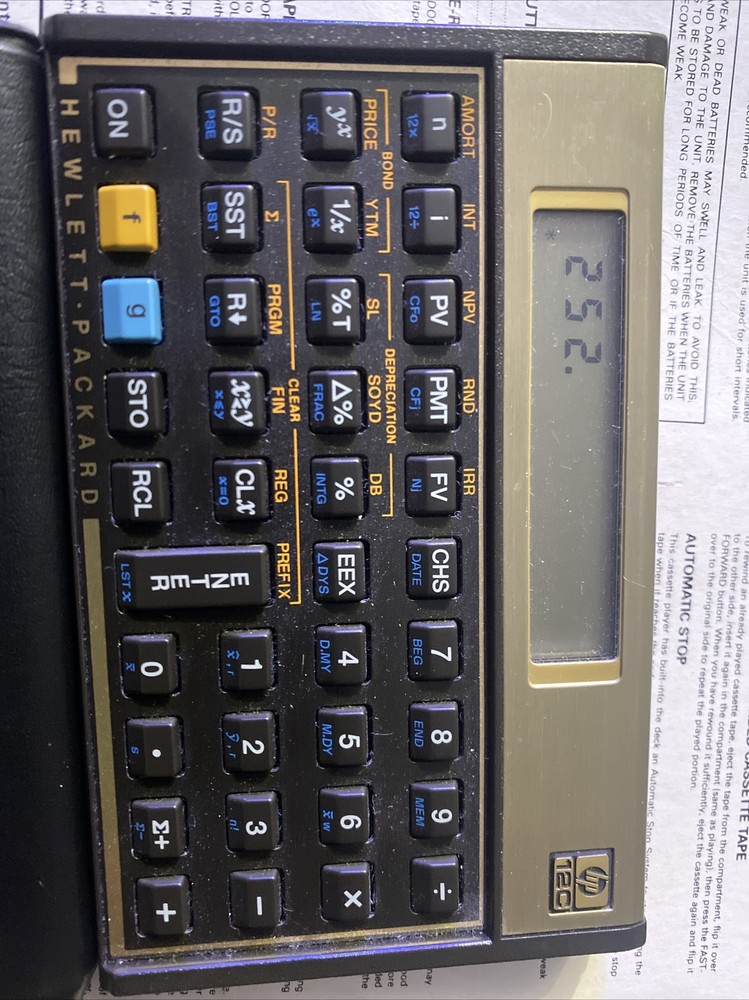 Hewlett Packard HP 12C Calculator Excellent Condition.