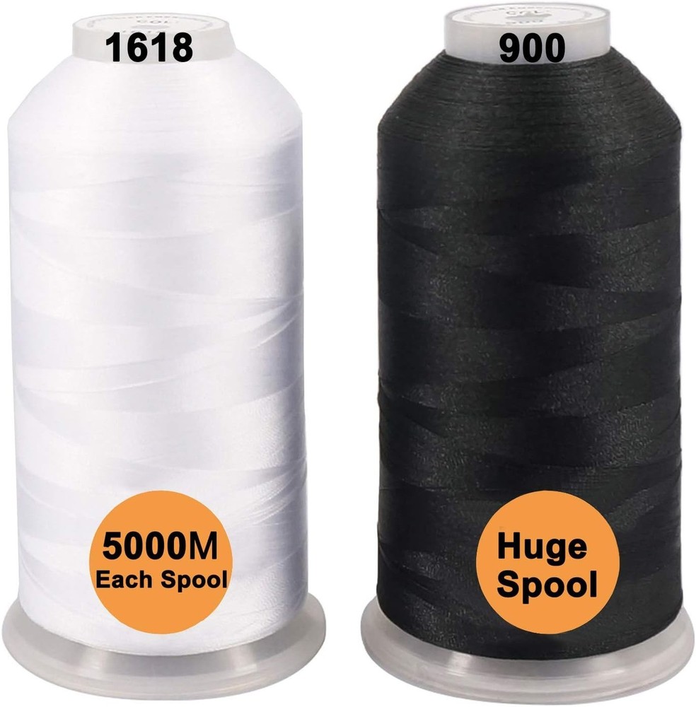 5000M Polyester Embroidery Thread Spools Ideal for Home and Industrial Use