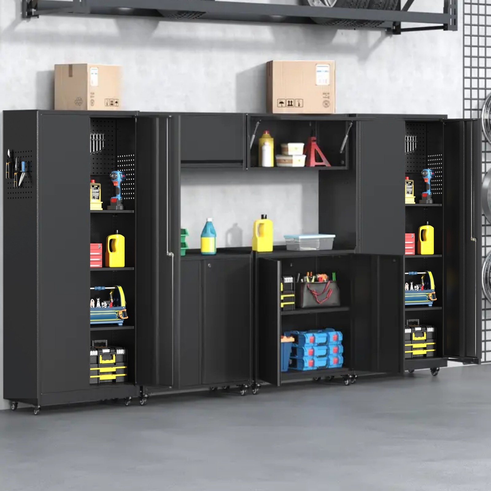 Garage Cabinet Set Workshop Set Garage Cabinets Storage System Tool Boxs Set 6pc
