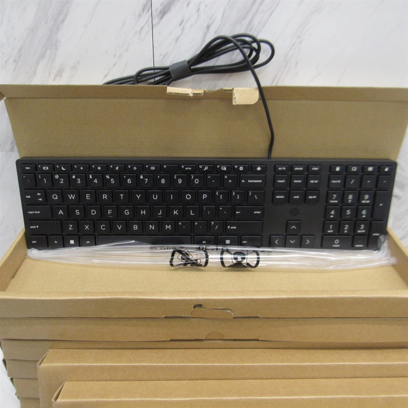 10 LOT - NEW Genuine HP Wired Desktop 320K L96909-001 USB Keyboard QWERTY Slim