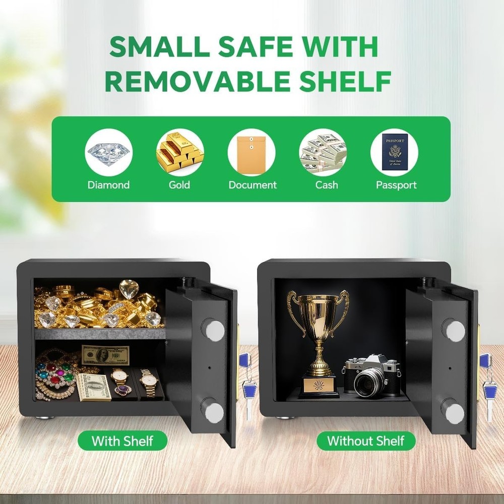 Electronic Safe with Digital Keypad & Alarm - Fireproof & Waterproof