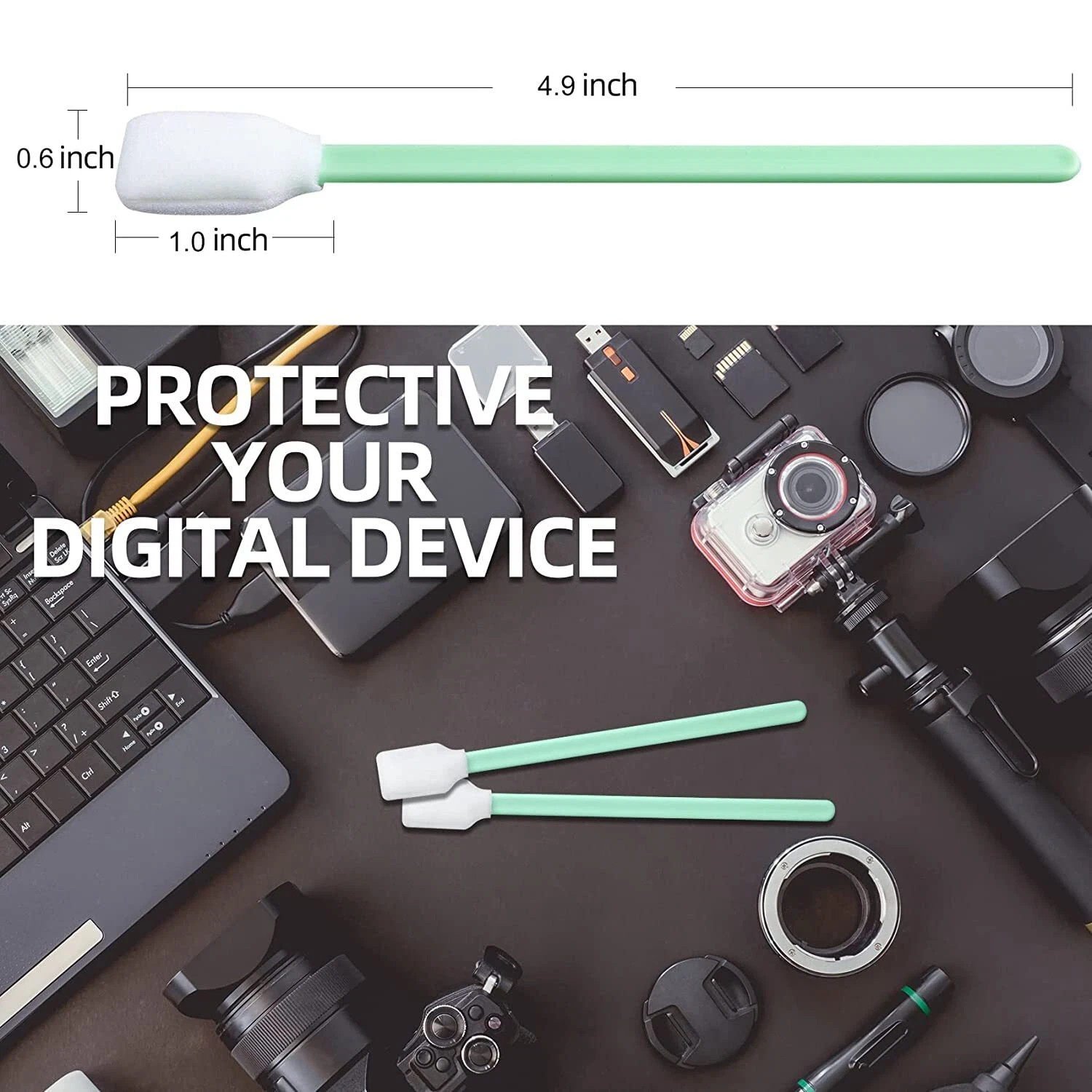 200Pcs Foam Tip Cleaning Swabs Sticks For Solvent Format Printers Sponge Stick