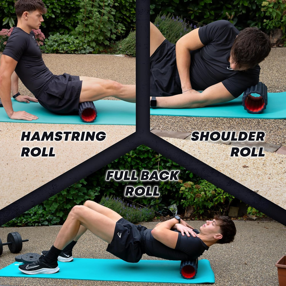 High Density Foam Roller for Physical Therapy – 12" High Density Exercise Roller