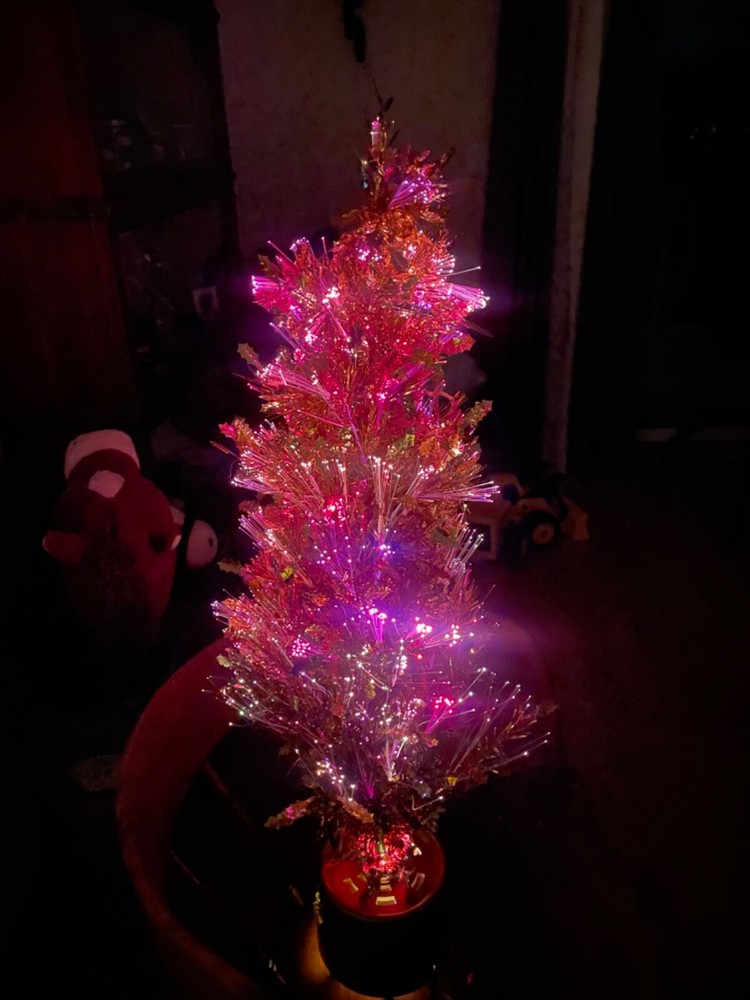 Fiber Optic Gold Branches & Gold Base Christmas Tree 36”x20”