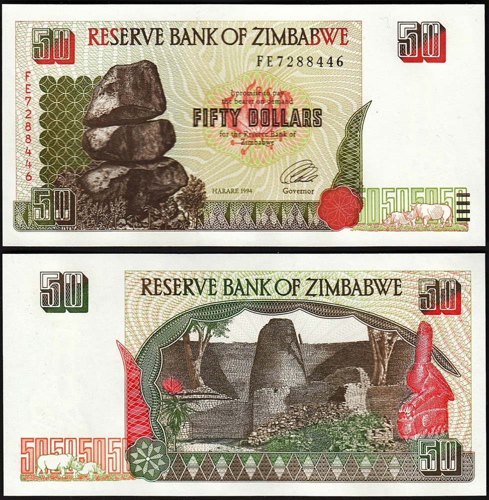 Zimbabwe 50 Dollars 1994, UNC, P-8