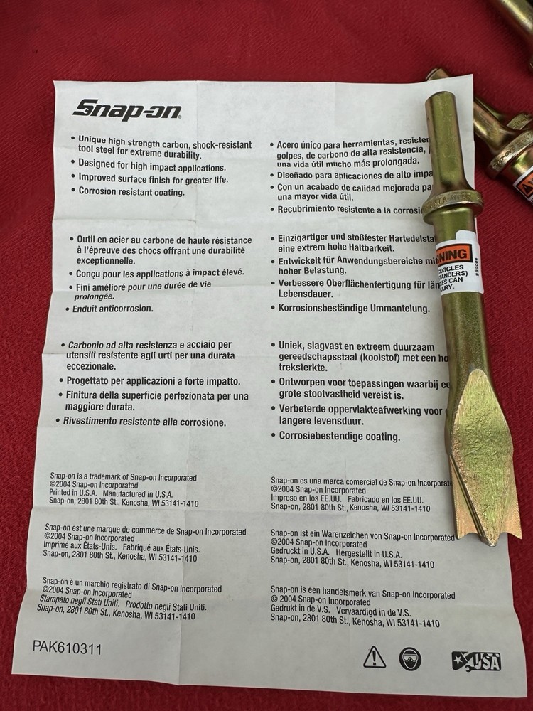 Snap-on Air Hammer PH3050 Set with Bits NOS