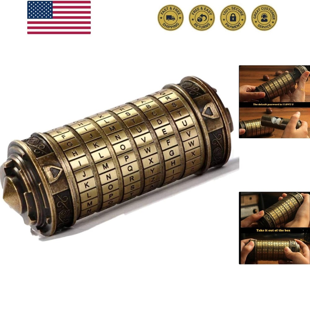 Cryptex Da Vinci Code Mini Cryptex Lock Puzzle Boxes with Hidden Compartments...