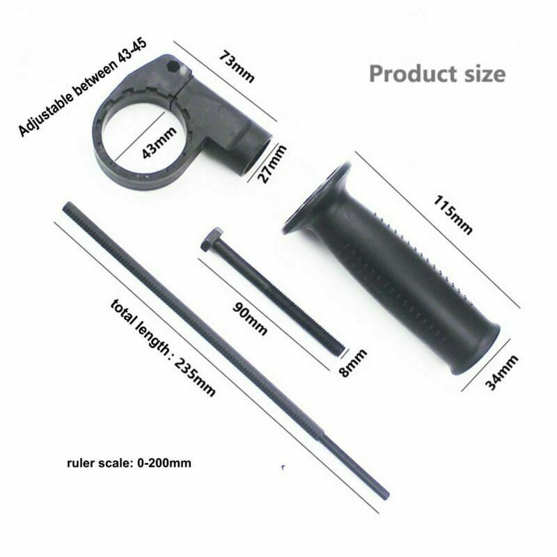 Versatile Black Hammer Drill Side Handle for Various Power Tools