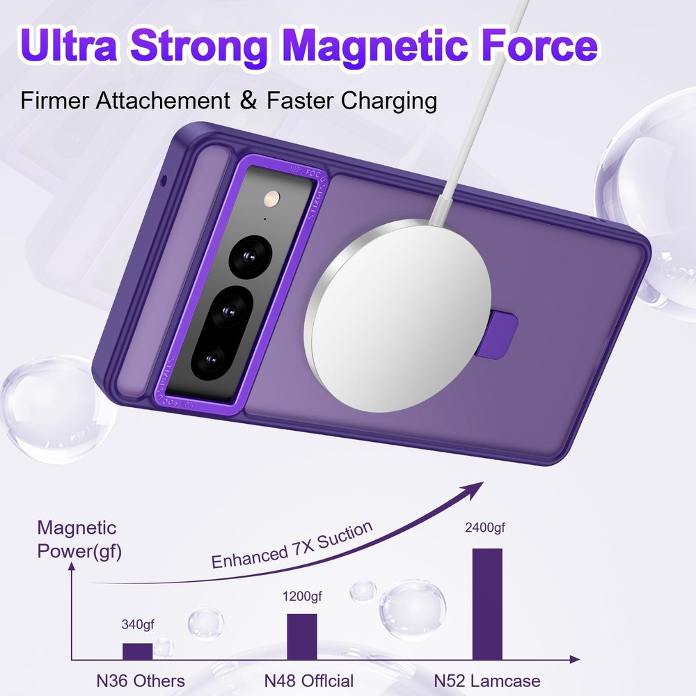 Casehas Google Pixel 7 Pro Case Magnetic Stand Military Drop Thin Purple