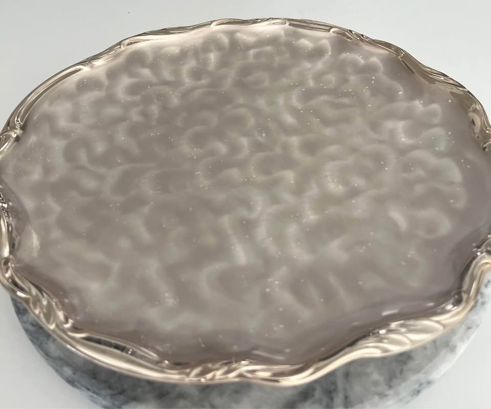 WMF-IKORA SILVER PLATE OVAL SERVING TRAY BRUSHED FINISH GERMANY