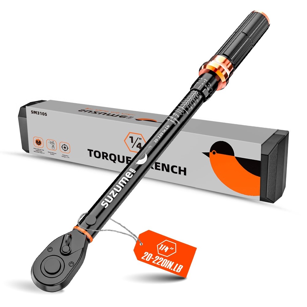 1/4 Inch Torque Wrench 20-220 In Lb 72 Tooth Dual Direction Adjustable Tool