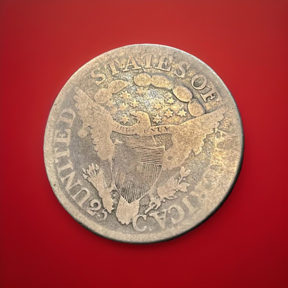 1807 Quarter Dollar, Draped Bust Heraldic Eagle Reverse, Obverse damage