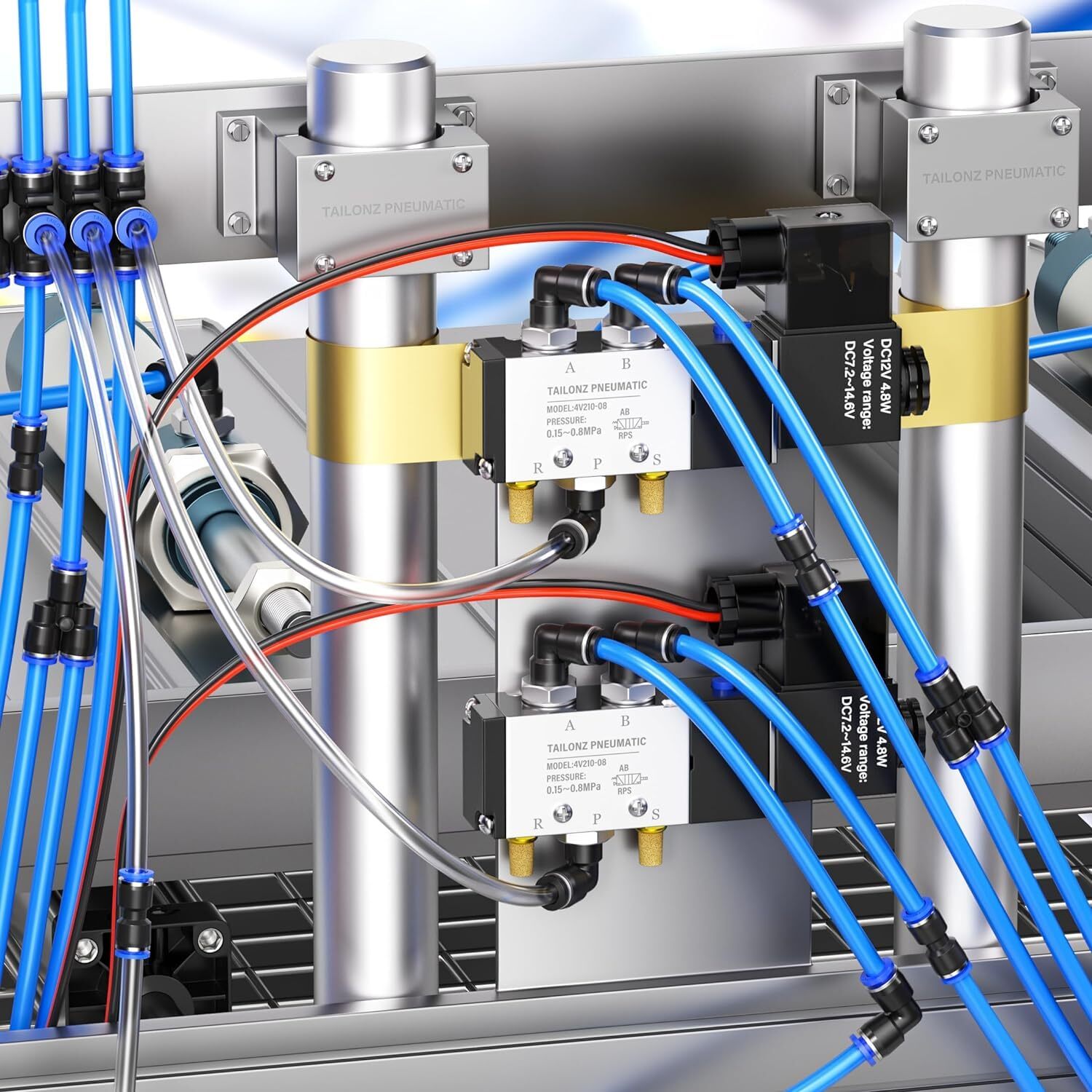 100PCS Quick Connect Pneumatic Air Line Hose Fitting Kit