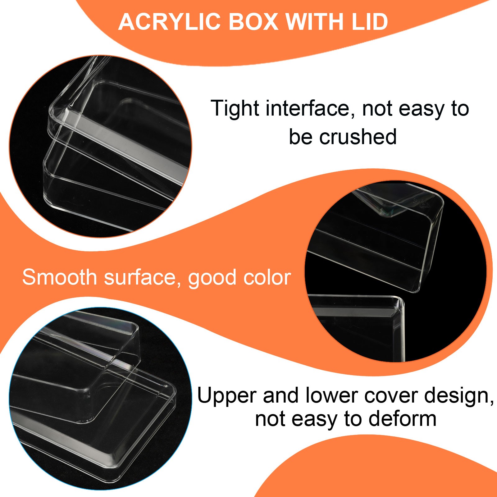 Acrylic Box with Lid 2.36"x2.36"x0.79",Clear Display Plastic Square Organizer