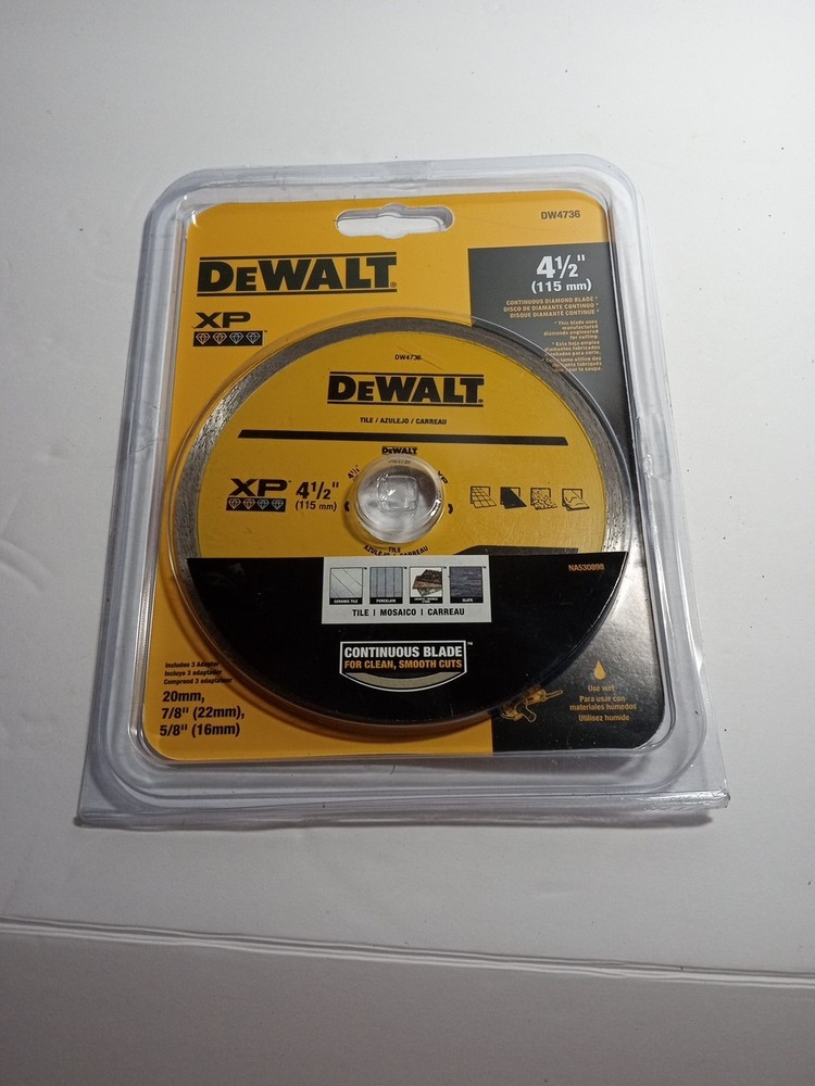 Dewalt DW4736 4-1/2" Continuous Diamond Blade