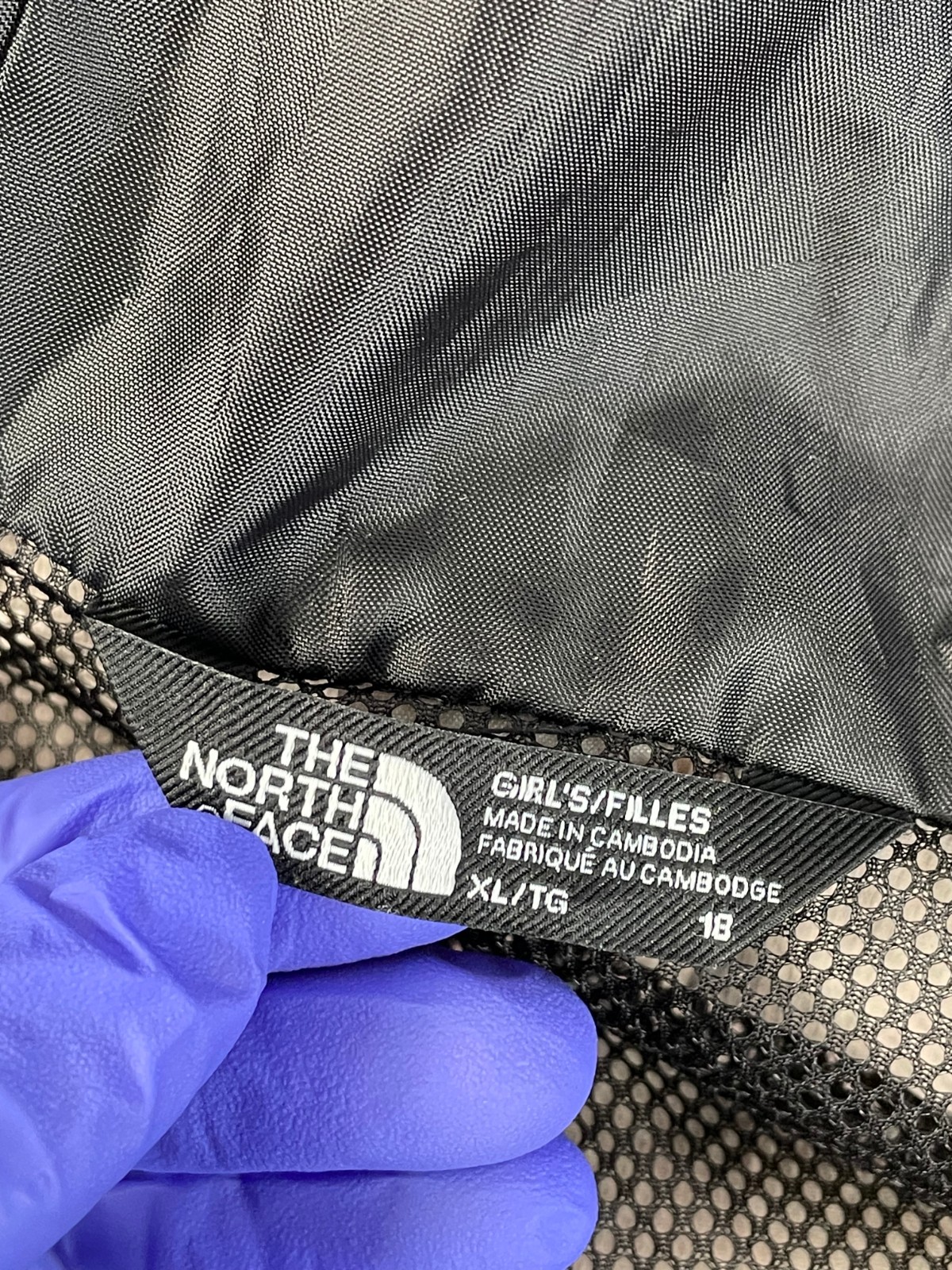 The North Face Girls Hooded Black Jacket Size XL