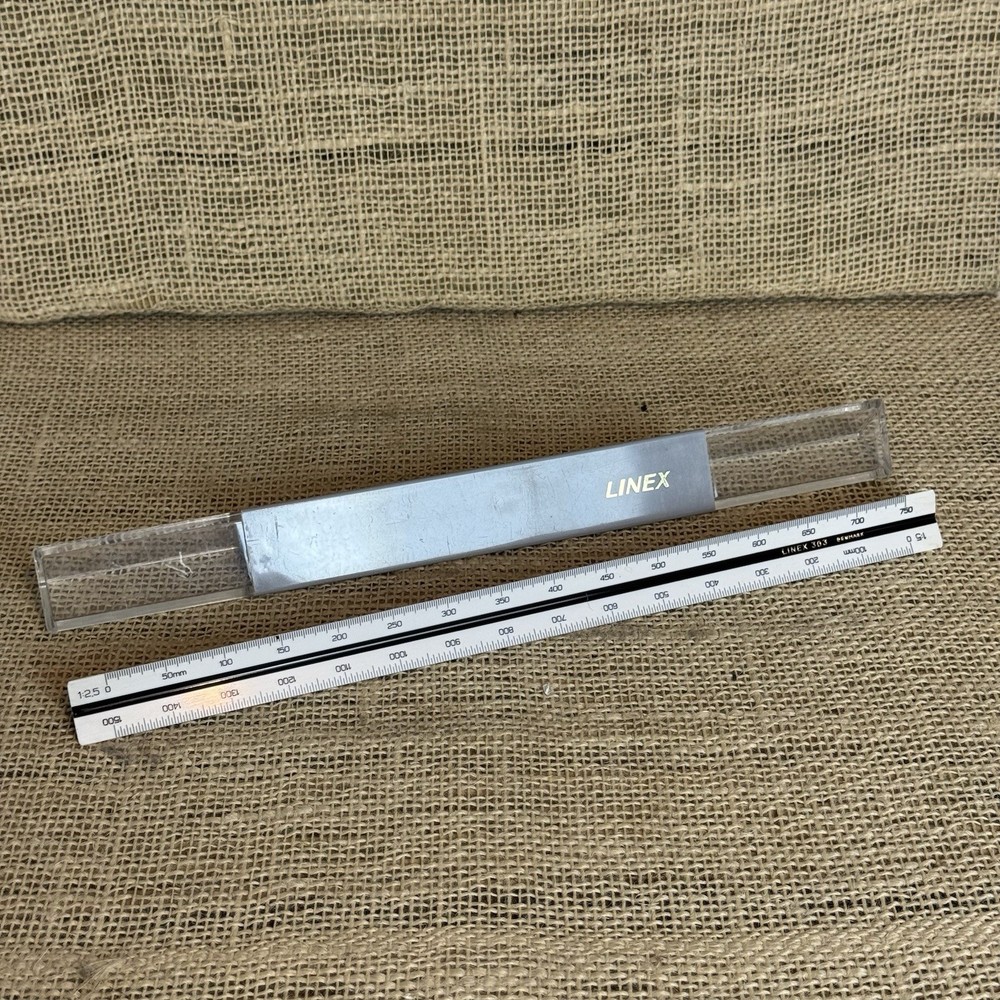 Linex 303 Triangular Graphics Engineering Drawing ruler in original case