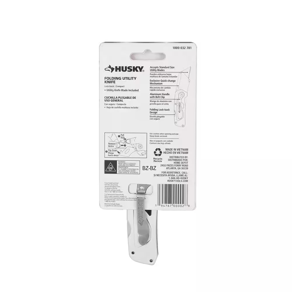 Compact Folding Lock-Back Utility Knife