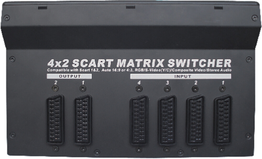 4x2 SCART MATRIX ROUTING SWITCHER Selector Switch w/ AUDIO NEW