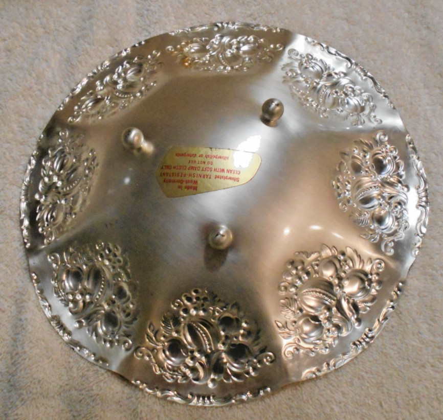 Christmas Themed Footed Silverplate Fruit Bowl