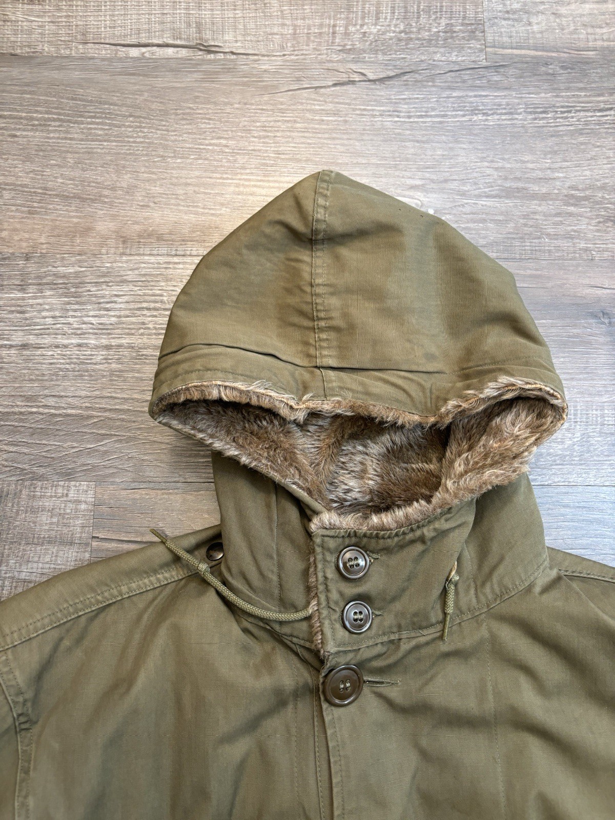 VTG M1947 US Military Parka Med W/ Liner Korean War Salty Army USMC