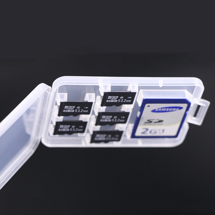 3pcs Clear Plastic Memory Card Case For SD SDHC SDXC Micro SD T-Flash Card