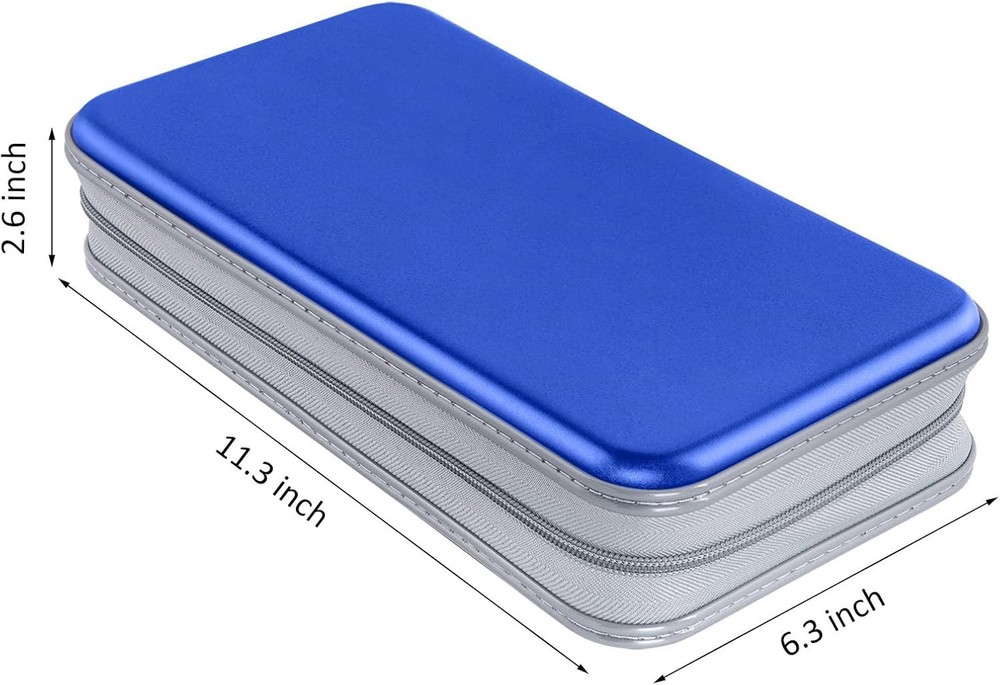 CD Case, DVD Case Holder 96 Capacity Hard Plastic Disc Cases Blue