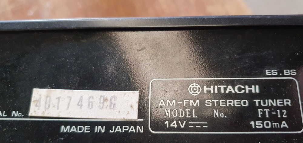 F-12 Hitachi Am Fm Stereo Tuner Untested
