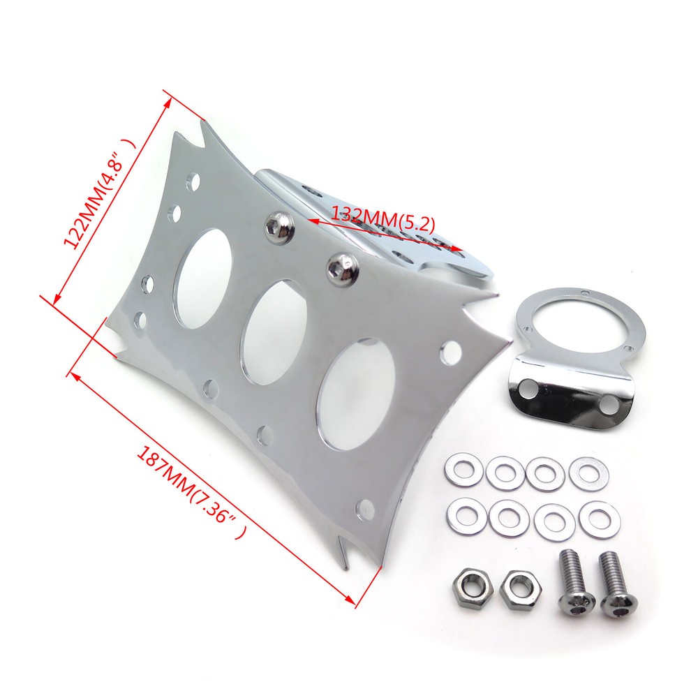 Chromed Horizontal Side Mount License Bracket For Harley Bobber Chopper Custom