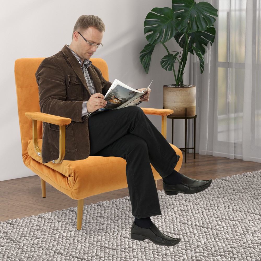 3 IN 1 Convertible Sofa Bed Folding with Pillow & 5-Position Adjustable Backrest