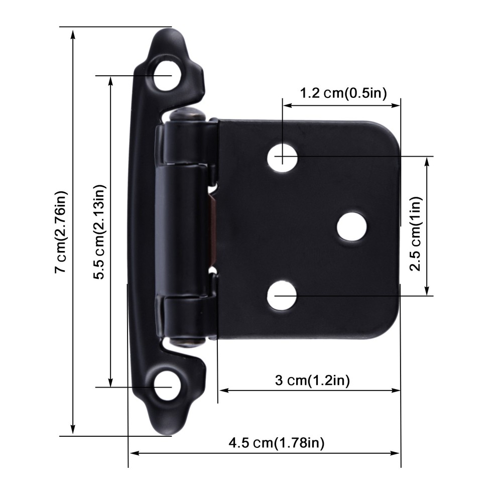 Self Closing Cabinet Hinges Satin Nickel, 100 Pcs - Variable Overlay Flush