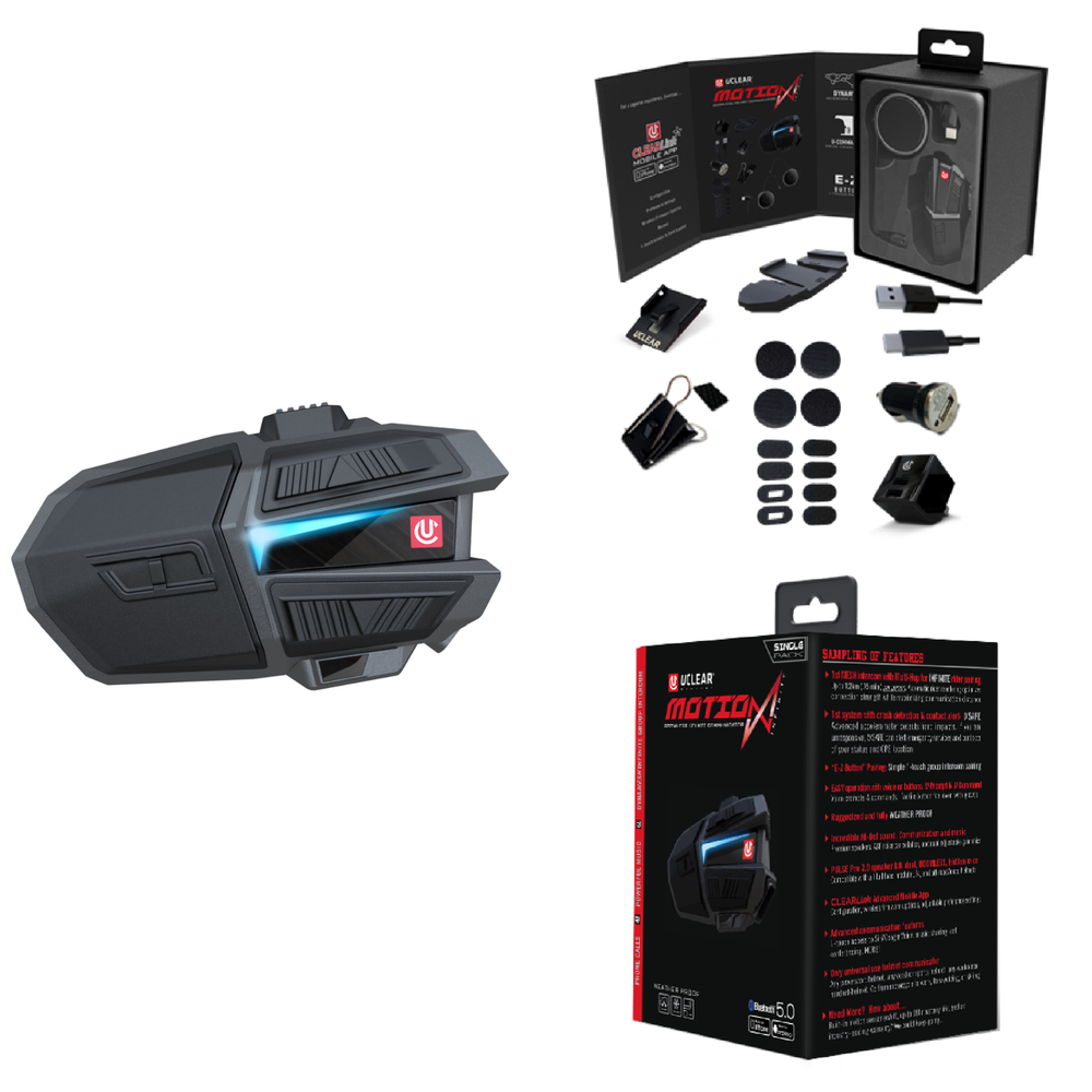 New UClear Motion Infinity Comm Kit Single Helmet Communicator Radio Headset