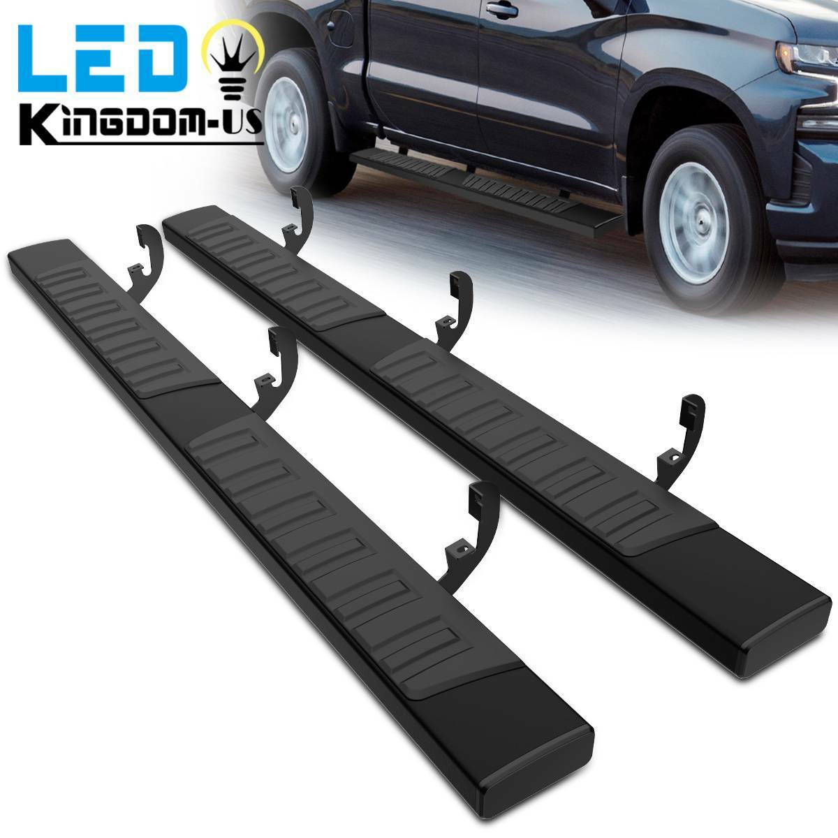 Running Boards for 19-24 Silverado Sierra 1500 Crew Cab 6" Nerf Bars Side Steps