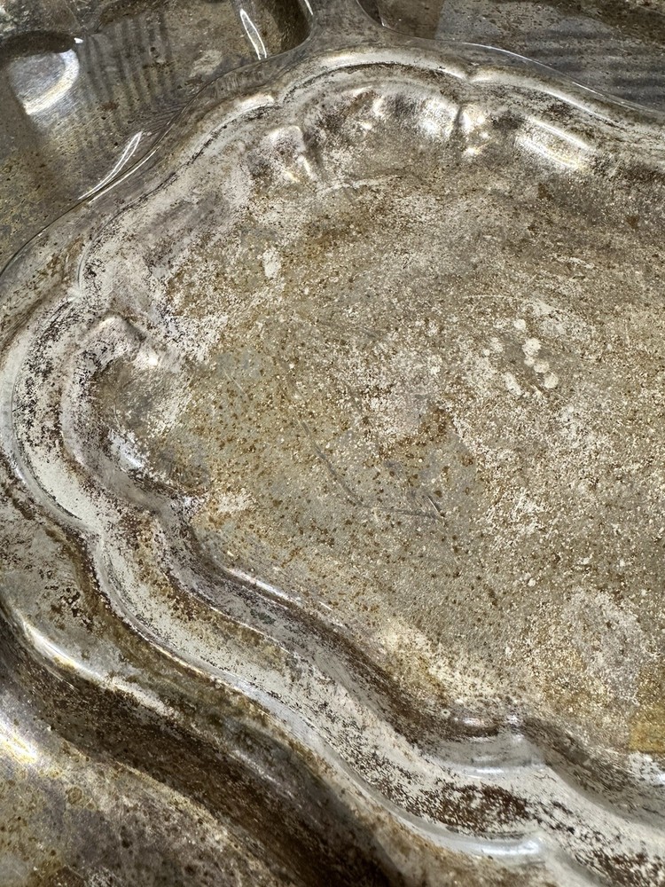 Silver Soldered Stud Plated Lazy Susan Serving Platter 20"