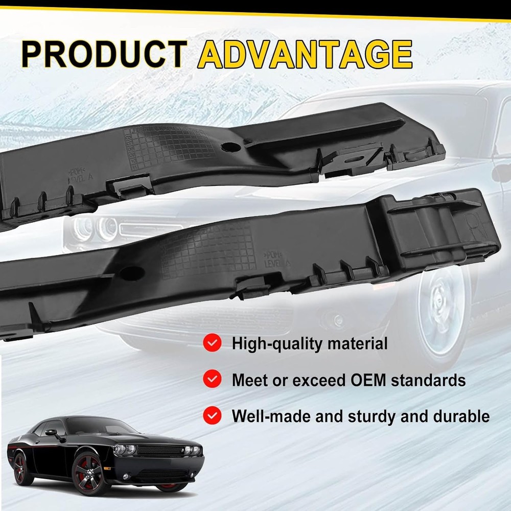 Front Bumper Left Right Bracket Set Compatible with Dodge Journey 2009-2018 Repl